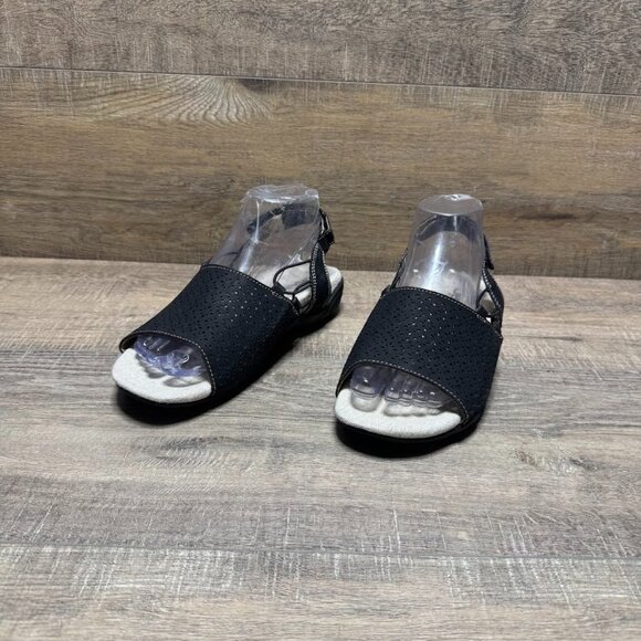 JBU by Jambu Pixie Black Suede Perforated Sandal Women's Size 7.5 - Picture 1 of 7
